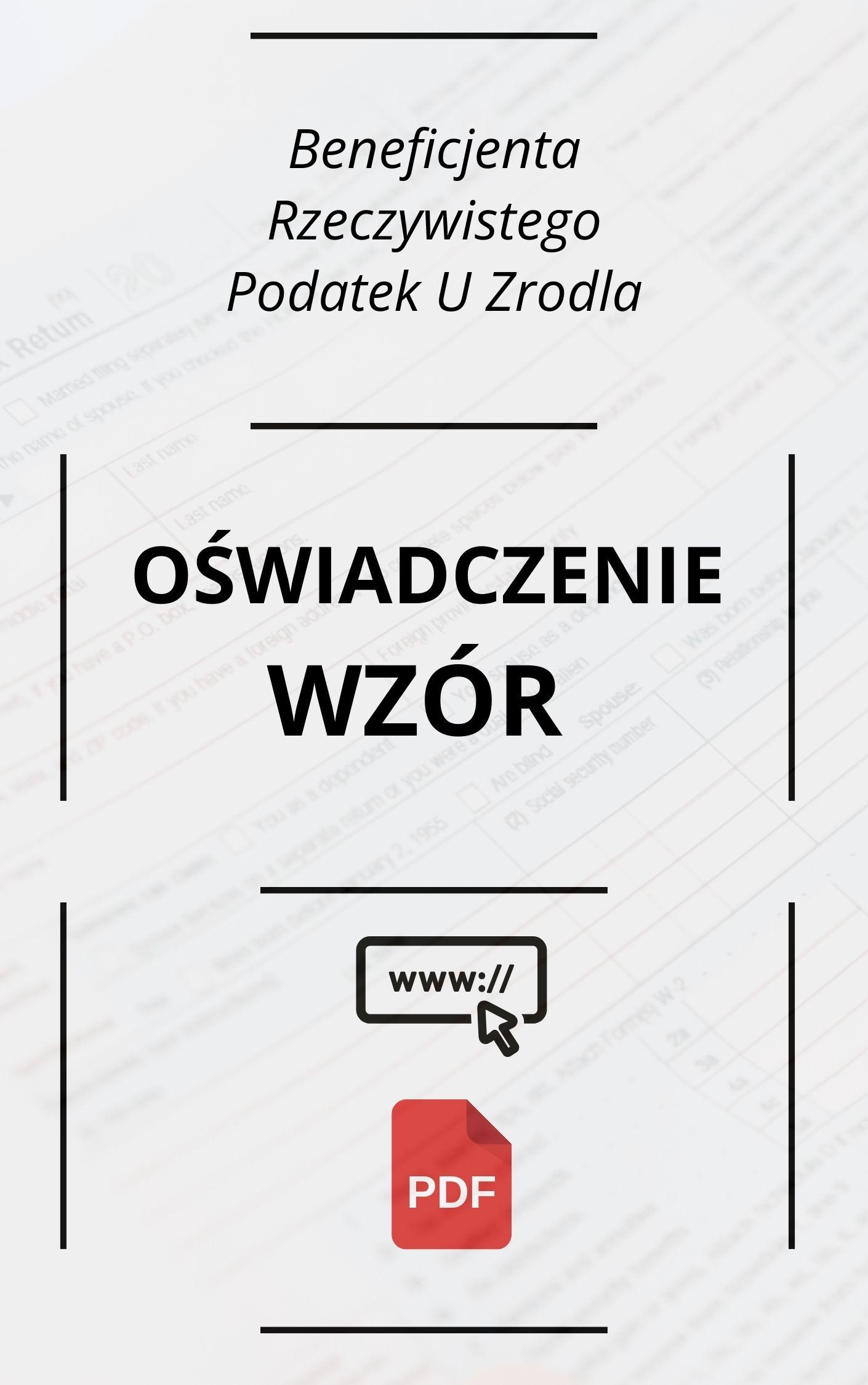 Oświadczenie Beneficjenta Rzeczywistego Podatek U Źródła