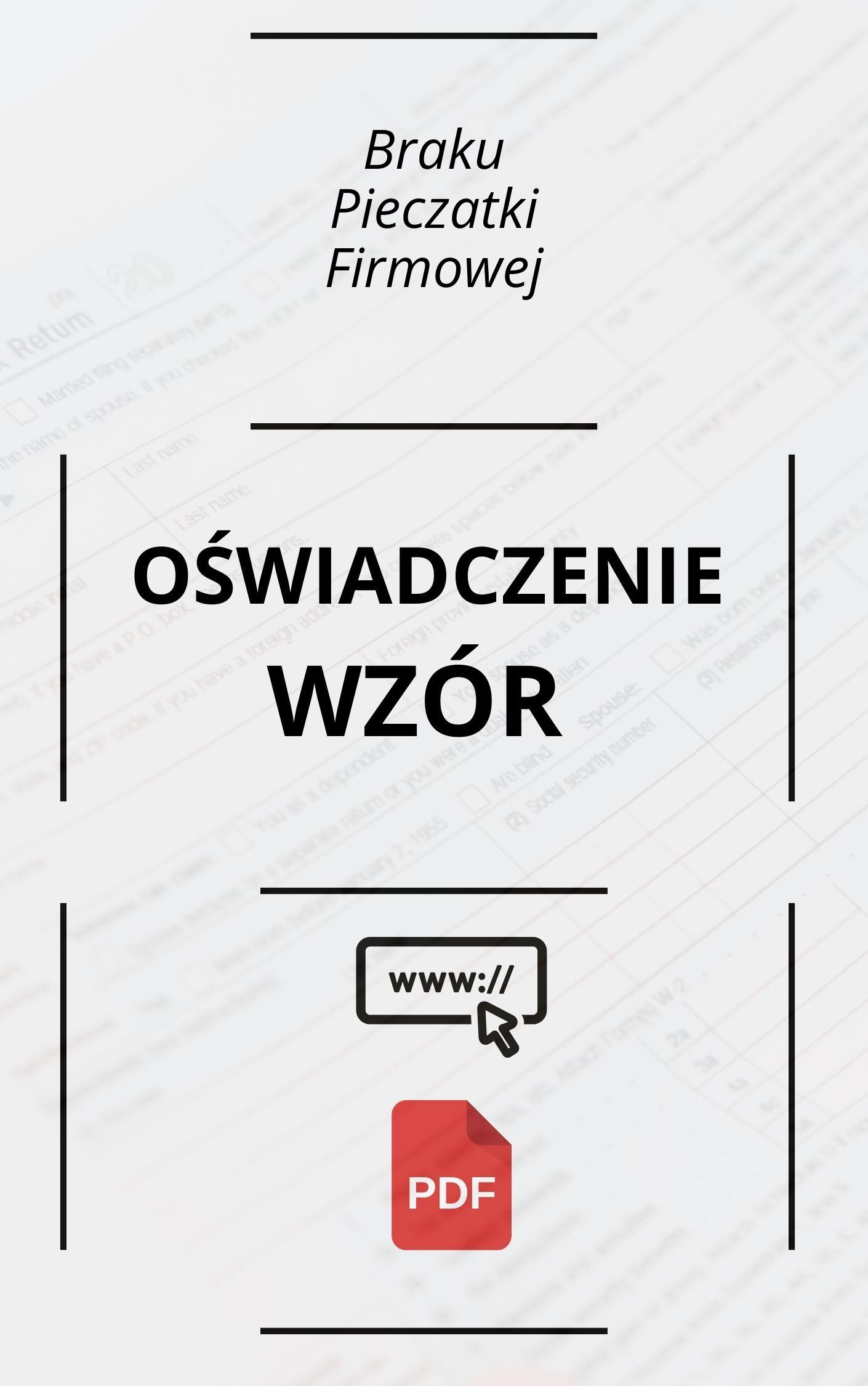 Oświadczenie O Braku Pieczątki Firmowej