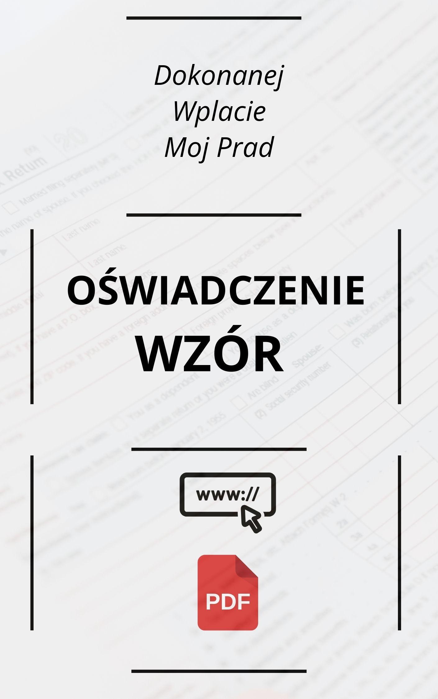 Oświadczenie O Dokonanej Wpłacie Mój Prąd