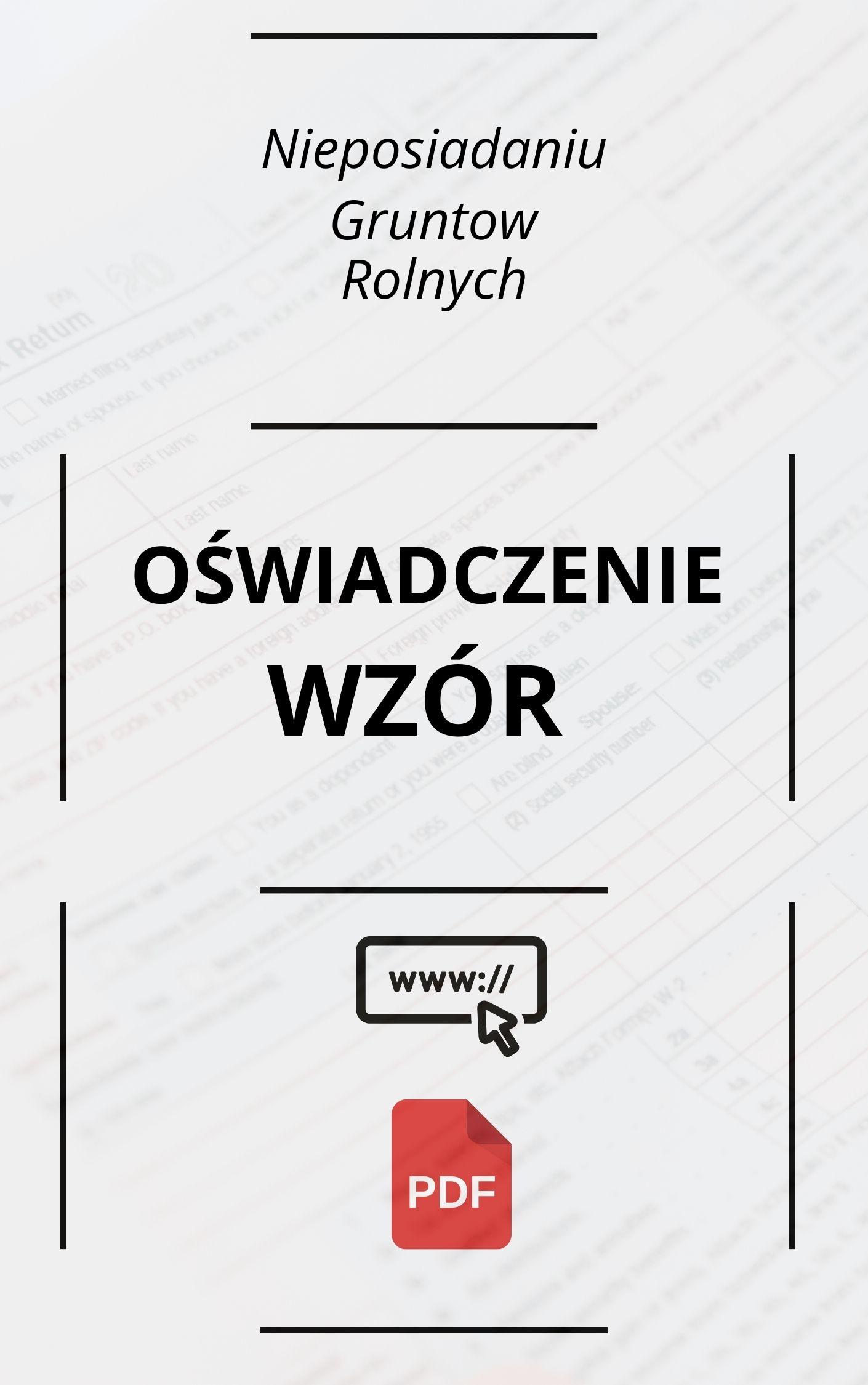 Oświadczenie O Nieposiadaniu Gruntów Rolnych