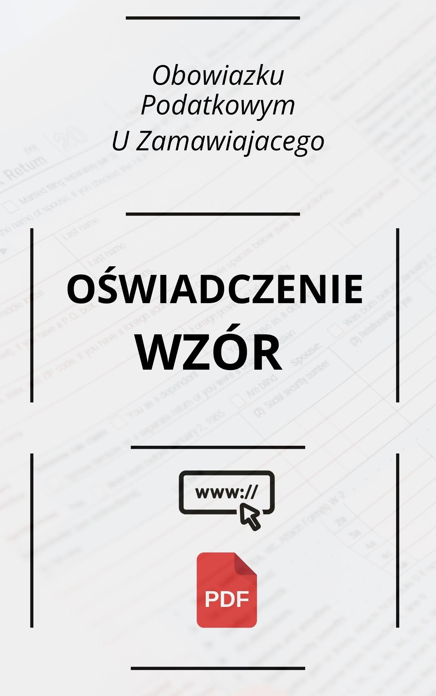 Oświadczenie O Obowiązku Podatkowym U Zamawiającego