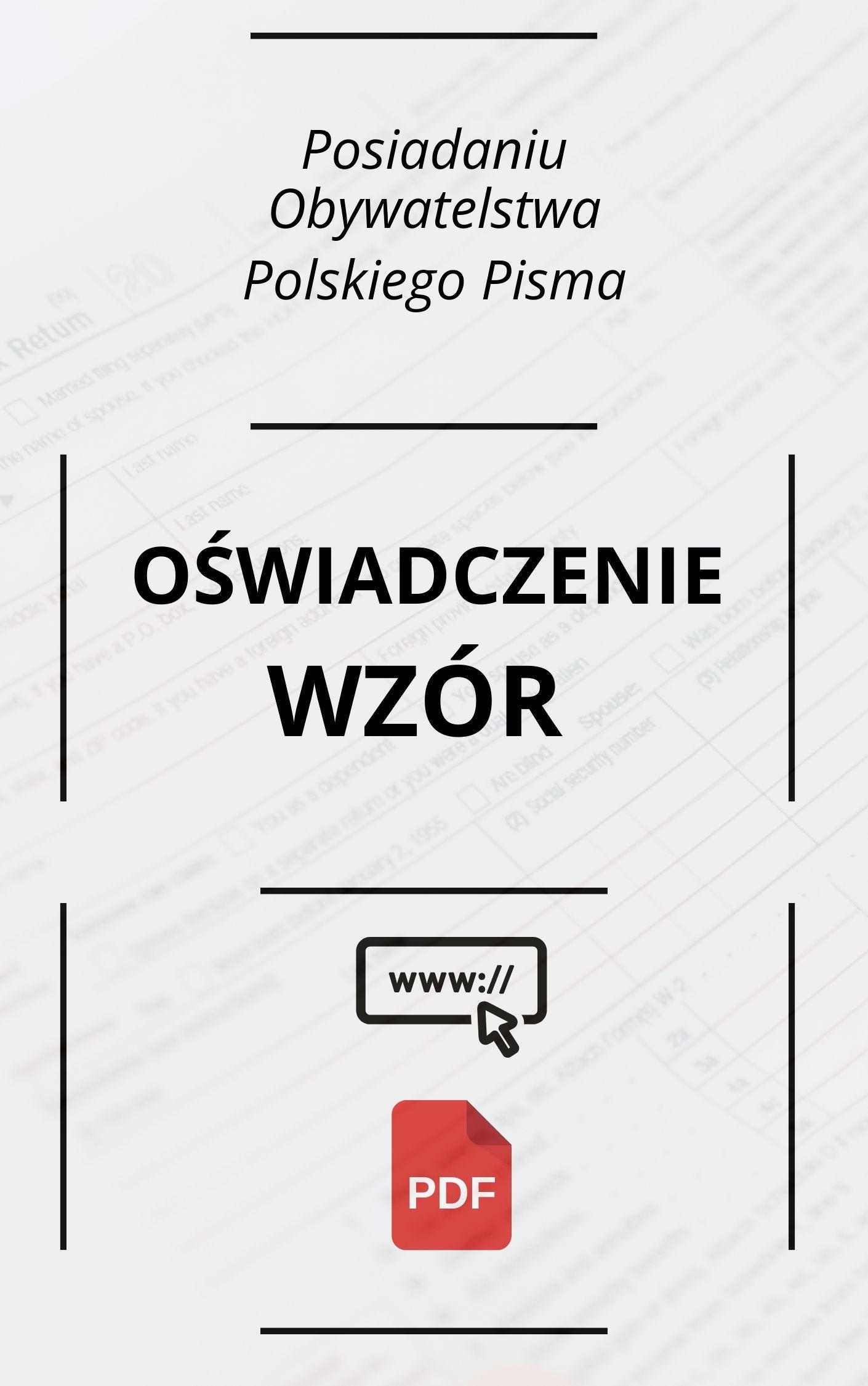 Oświadczenie O Posiadaniu Obywatelstwa Polskiego Pisma