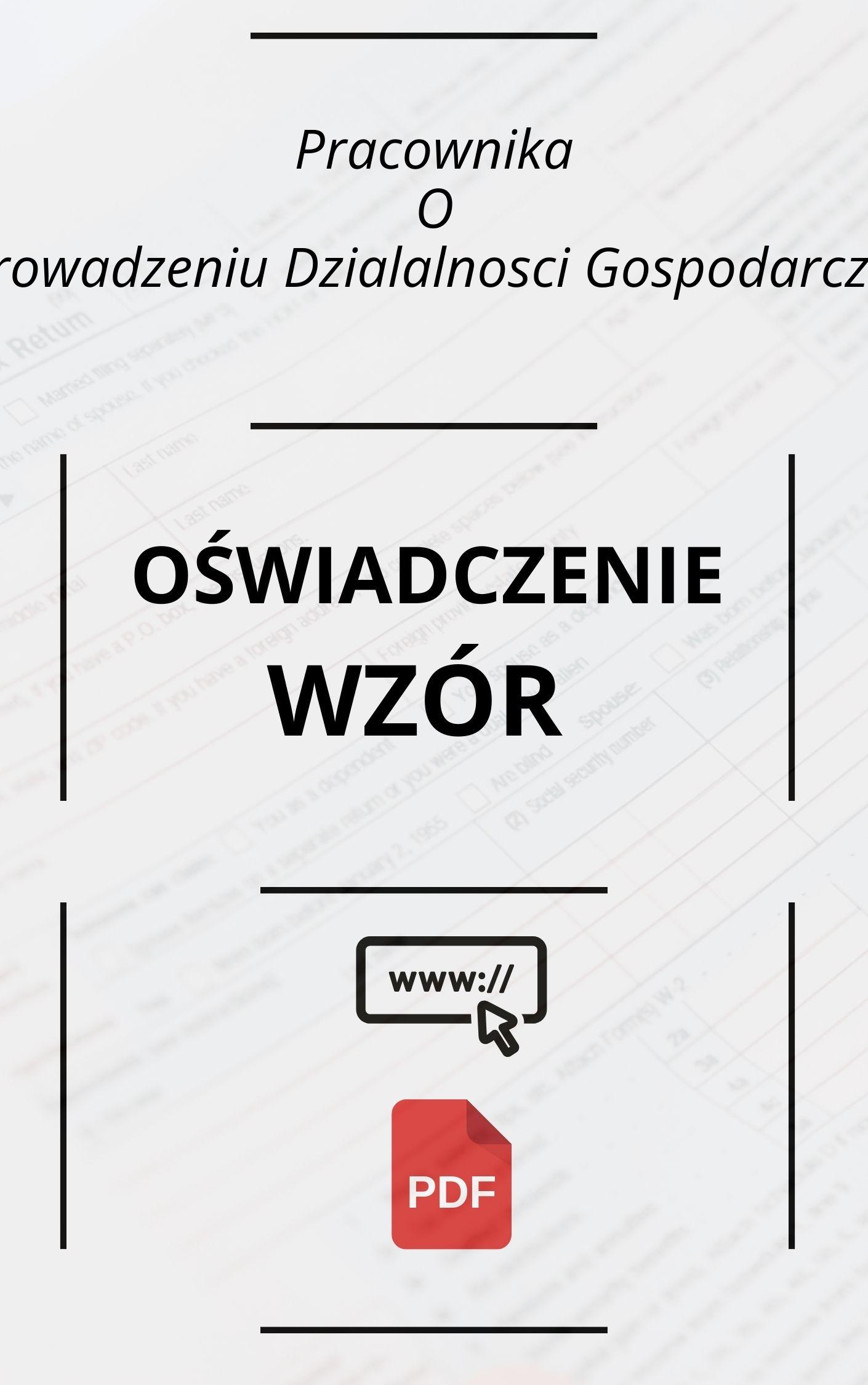 Oświadczenie Pracownika O Prowadzeniu Działalności Gospodarczej