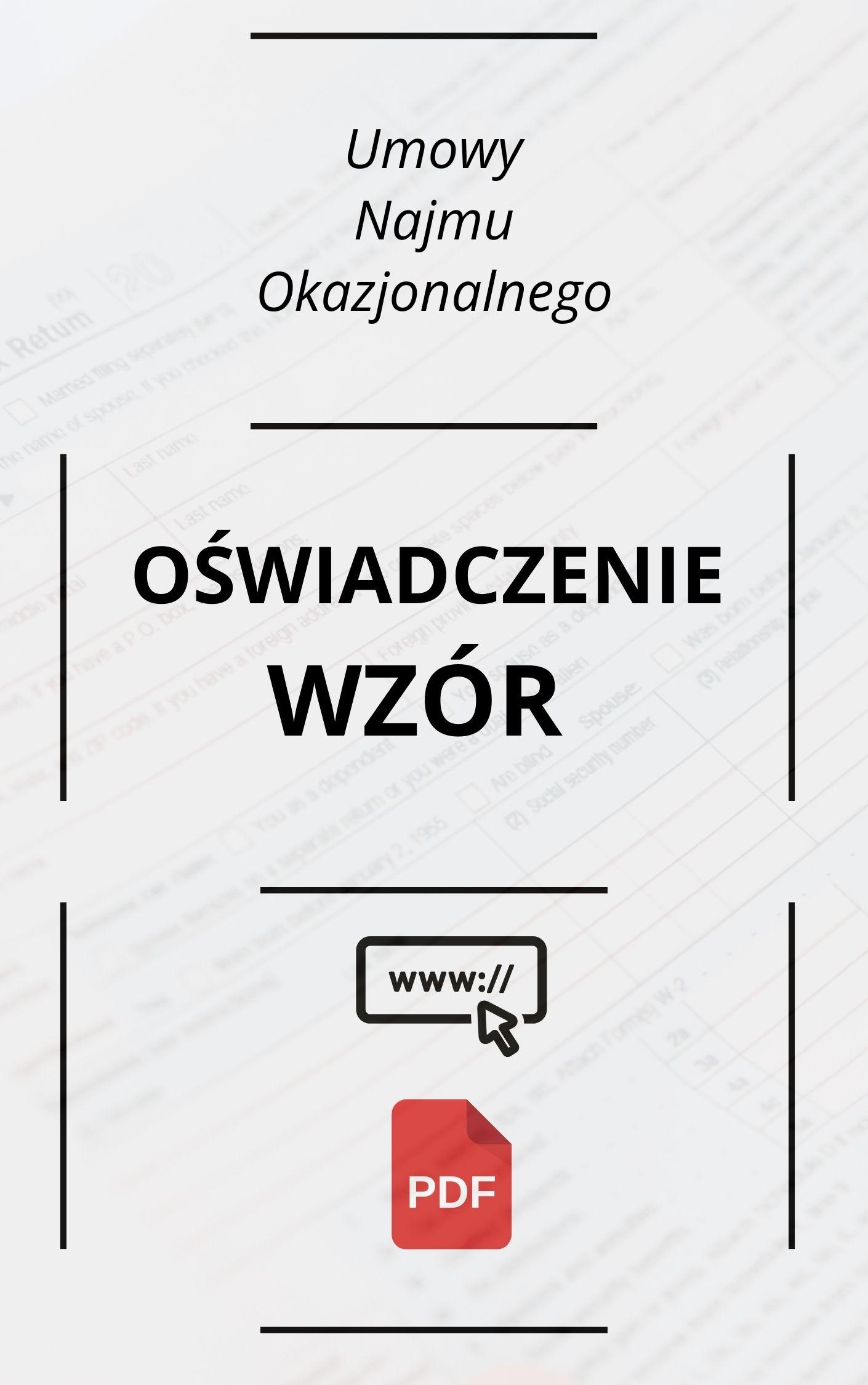 Oświadczenie Do Umowy Najmu Okazjonalnego