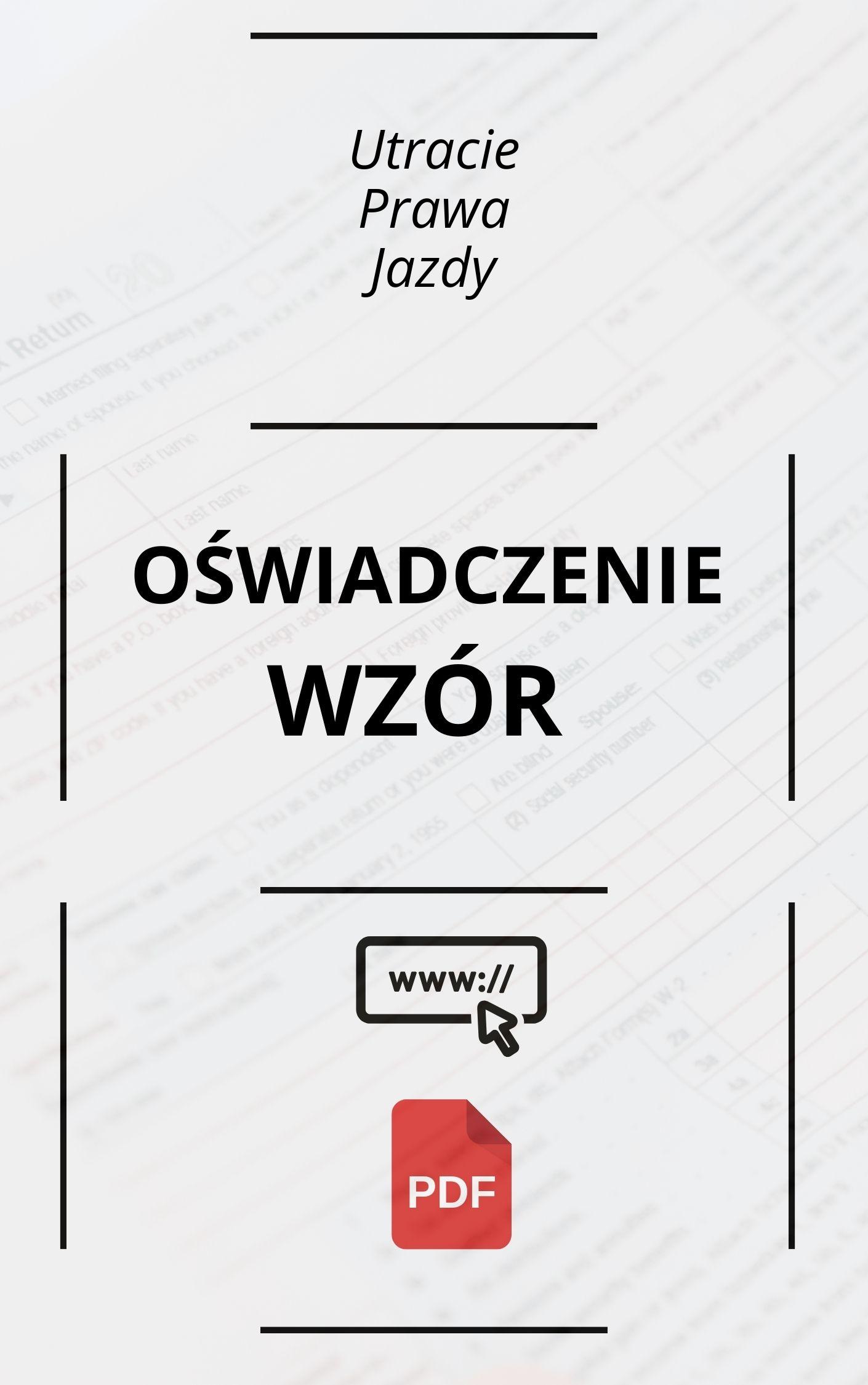 Oświadczenie O Utracie Prawa Jazdy